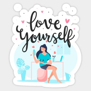 Love Yourself, Women's empowerment Sticker